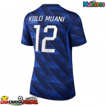 Camisa de Futebol França Randal Kolo Muani #12 Equipamento Principal Mulheres Mundo 2026 Manga Curta